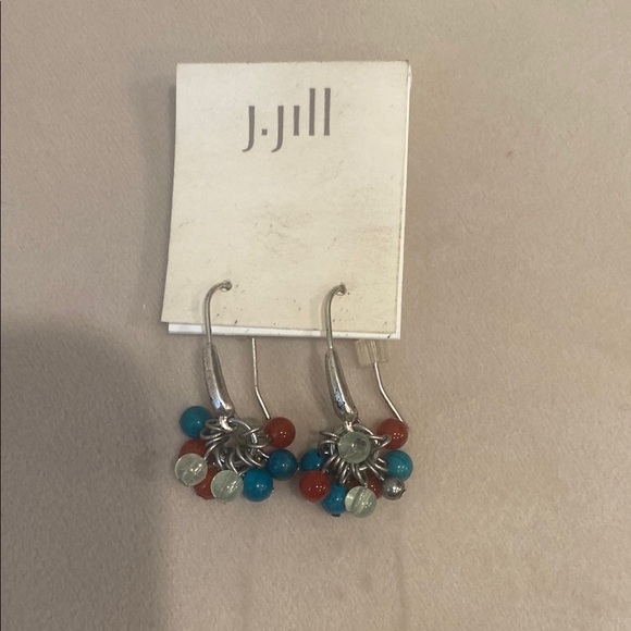 J. Jill Jewelry - J. Jill Silver and Semi-Precious Multicolor Beaded Earrings